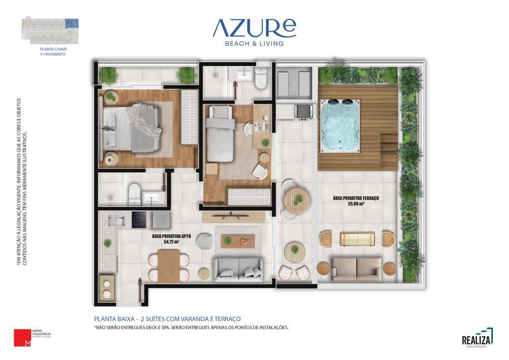 Unidade Garden 2 Suítes com Terraço e Varanda